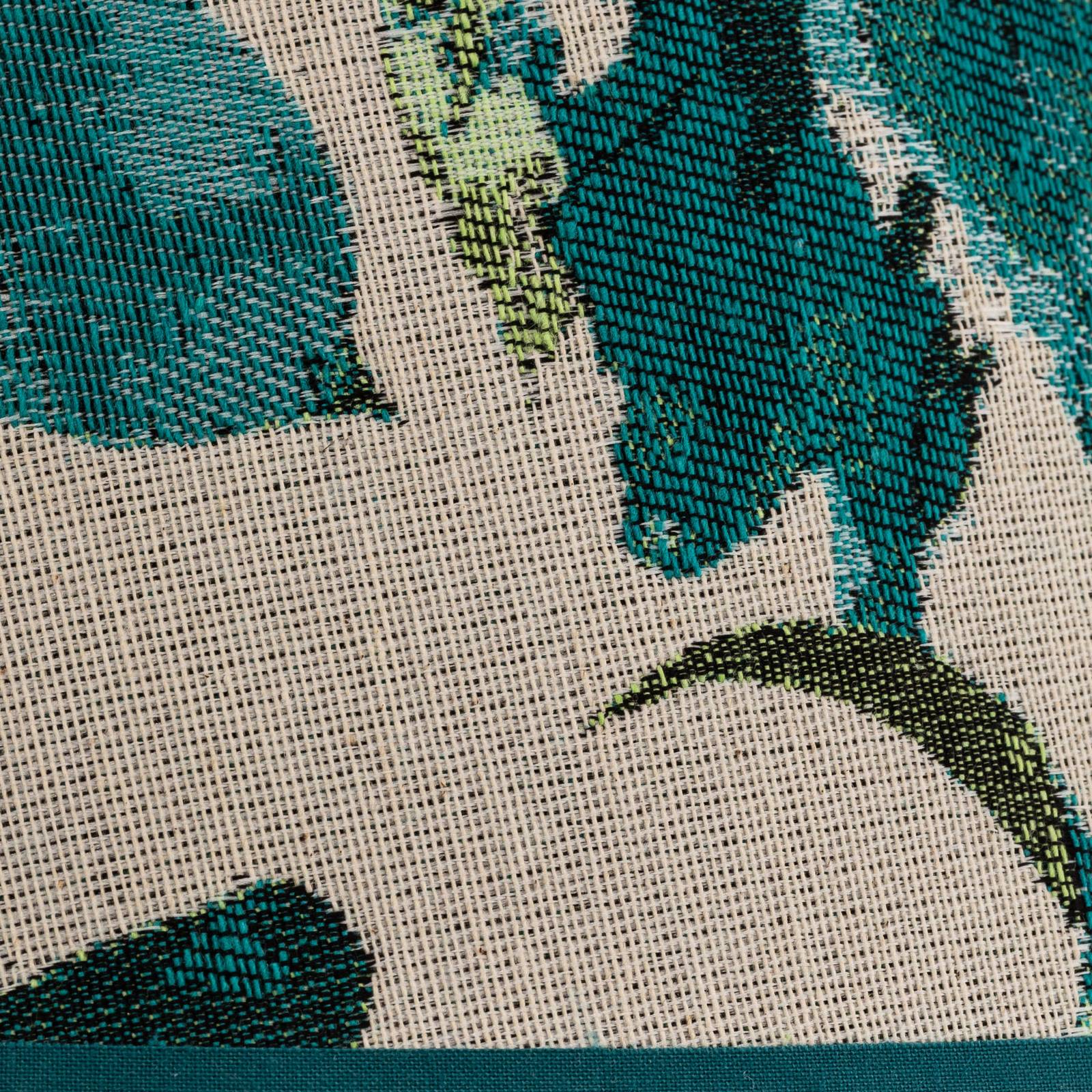 Lampenschirm Sofia Höhe 21 cm, Blumenmuster türkis Duolla, blau, Textil / Stoff / Seide