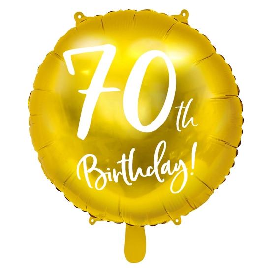 Partydeco Ballon 70 Jahre Aluminium in Gold (1x) (FB24M-70-019)