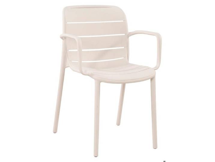 Silja chaise de jardin avec accoudoirs empilable couleur sable.