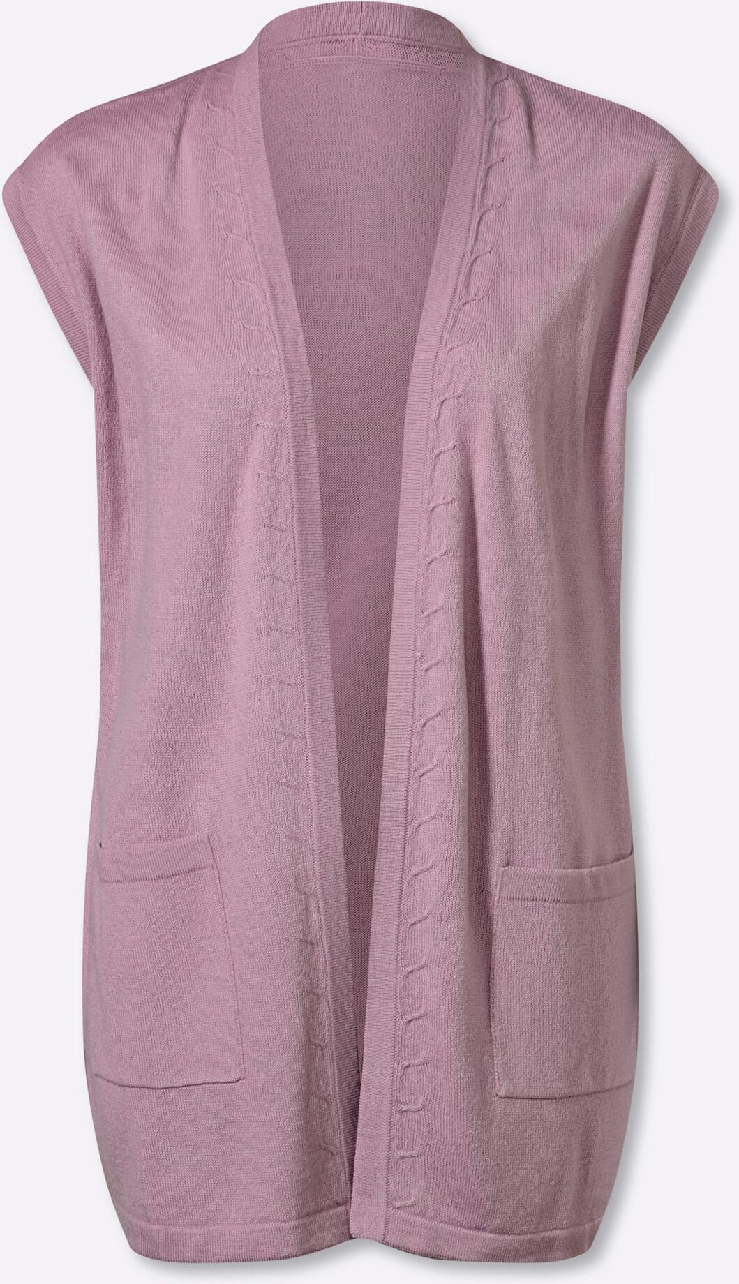 Strickweste CLASSIC BASICS, Damen, Gr. 40, lila (mauve), 100% Polyacryl, unifarben, Westen Strickweste mauve 40