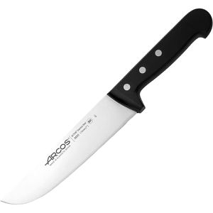 Arcos Fleischermesser Universal 283004, Schlachtmesser, 17,5 cm gerade Edelstahlklinge, Kunststoffgriff schwarz