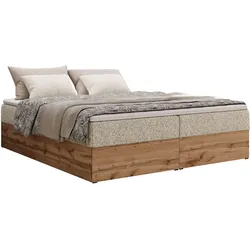 BOXBETT WOOD ZERO 180/200 - Beige Struktur - H3 - Topper T25