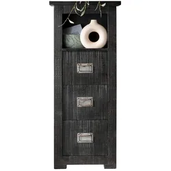 3S Frankenmöbel »Cosma« Massivholz Badezimmer-Standregal niedrig grau
