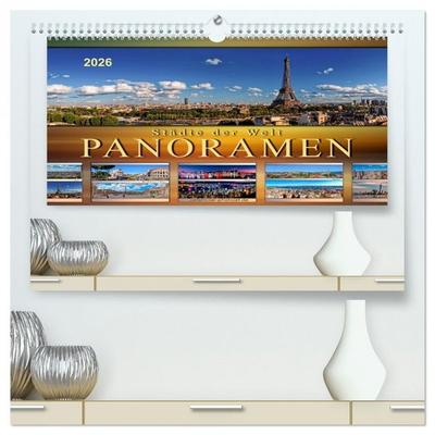 Städte der Welt, Panoramen (hochwertiger Premium Wandkalender 2026 DIN A2 quer), Kunstdruck in Hochglanz