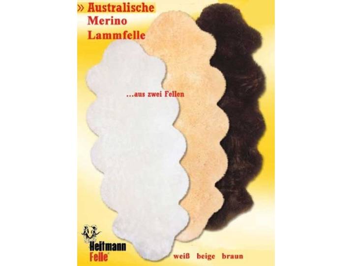 HEITMANN Fellteppich - Doppelfell aus Zwei Wollschaflamm Fellen - waschbar Farbe braun