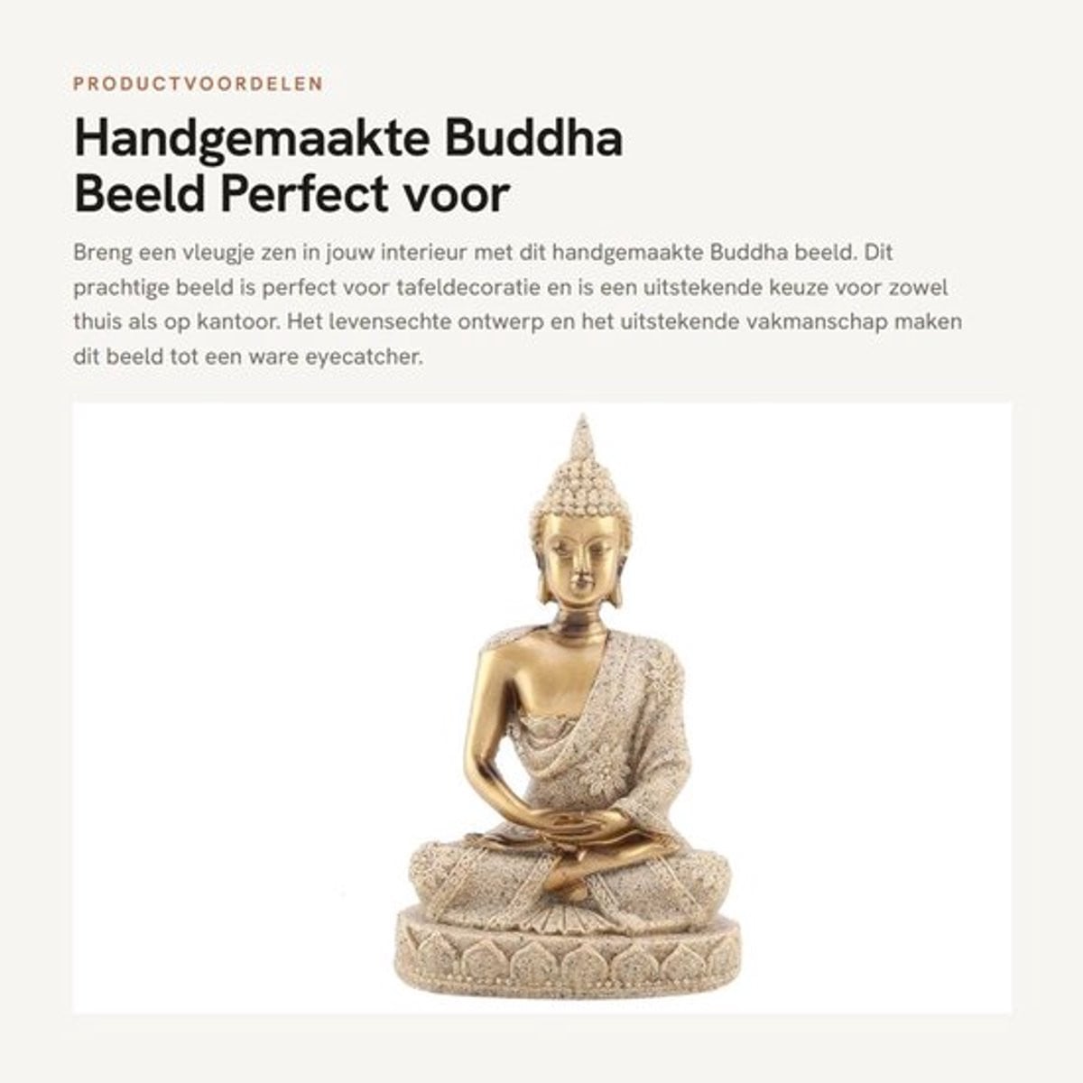 Handgemaakt Boeddhabeeld van Zandsteen en Hars voor Decoratie en Meditatie - Vorstbestendig