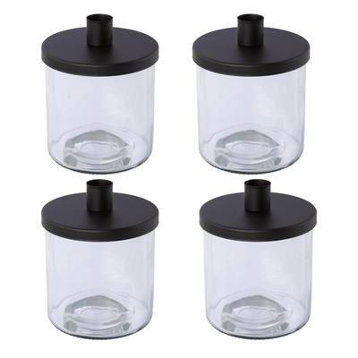 Kerzenhalter CREATIV HOME "Kerzenhalter", schwarz, H:12,5cm Ø:10cm, Glas, Metall, Kerzenhalter, Kerzenhalter, mit mehreren Funktionen