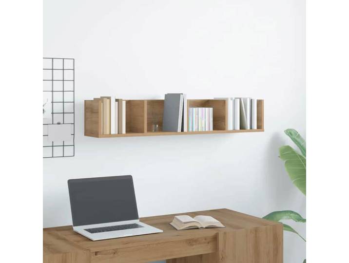 Étagère murale à CD-Étagère flottante-Étagère de rangement suspendue chêne artisanal 100x18x18cm bois ingénierie 614010