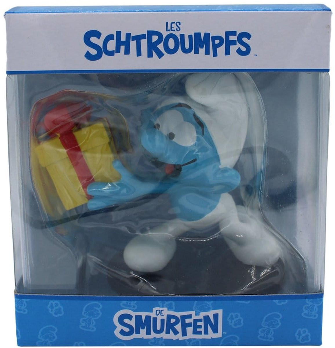 Puppy The Smurfs Statue Jokey Smurf met Cadeau 10 cm Beeldje