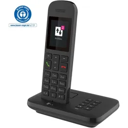 Telekom Sinus A12 Festnetz-Telefon mit Basis und AB Schwarz