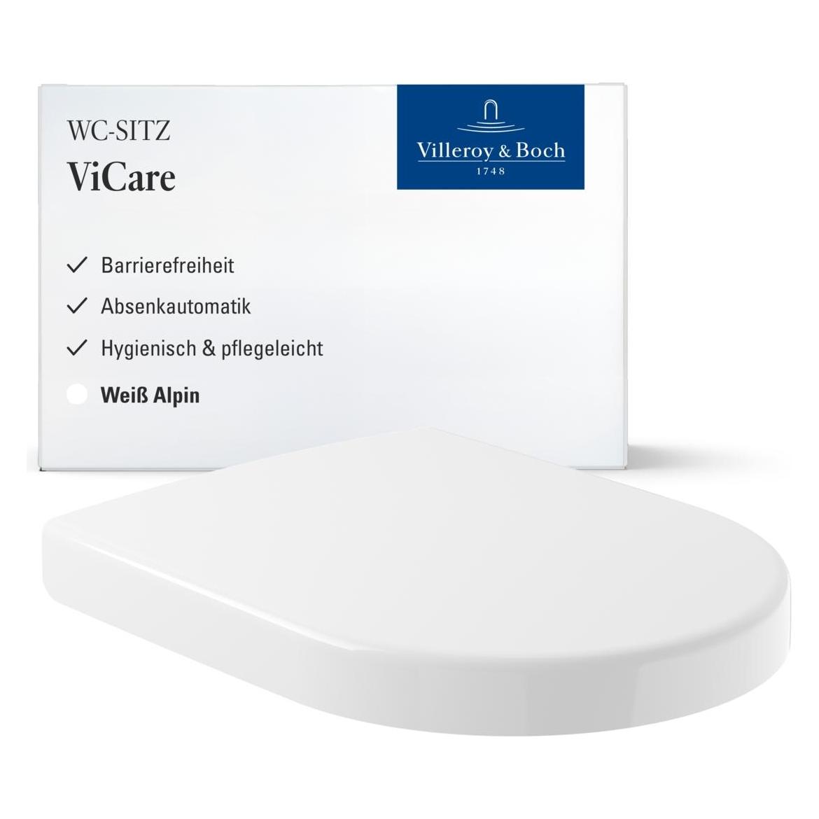 Villeroy & Boch ViCare WC-Sitz ViCare, mit Absenkautomatik und abnehmbaren Sitz (9M51B101)