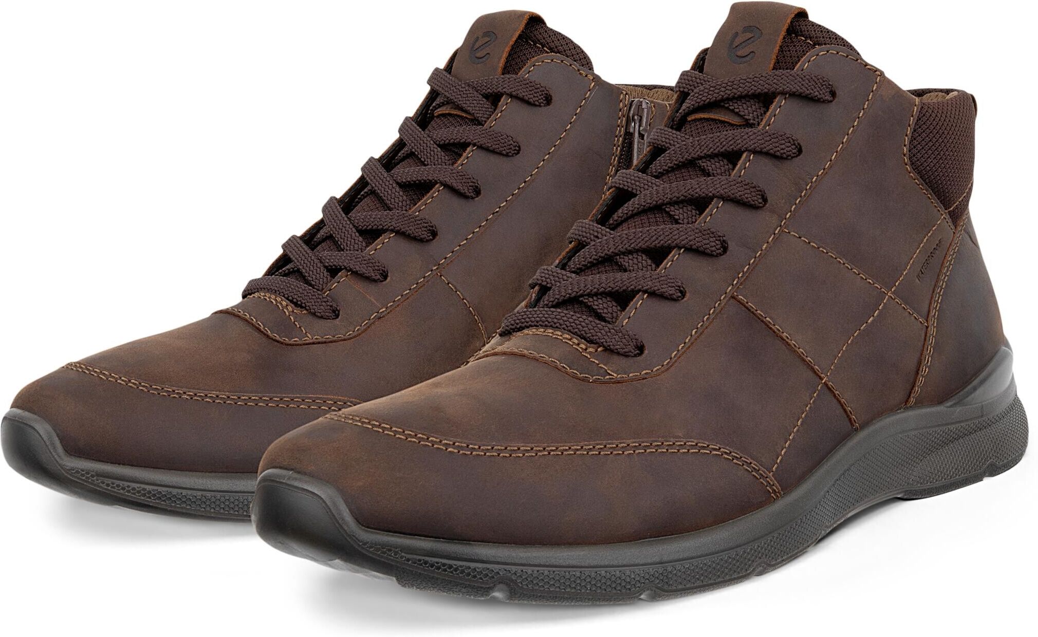 Schnürboots ECCO "ECCO IRVING", Herren, Gr. 42, braun, Nubukleder, Schuhe Schnürboots, Schnürstiefelette, Boots mit Waterproof braun 42