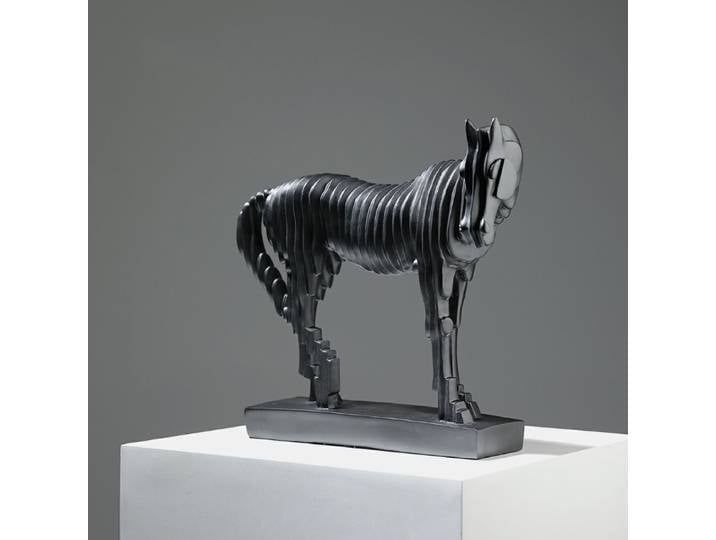 Statue de Cheval Ondulée Abstraite Moderne en Résine, Décoration de Maison, Salon, Bureau, Hall d'Exposition, Accessoires