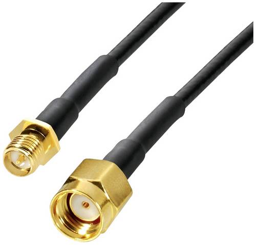 Wittenberg Antennen WLAN-Antennen Verlängerungskabel [1x SMA-Reverse-Buchse - 1x SMA-Reverse-Stecker] 10m Schwarz