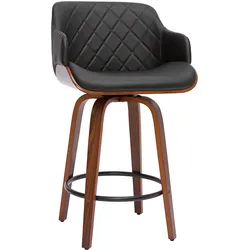 Design-Barhocker PANACH schwarz und dunkles Holz 65 cm LUCIEN