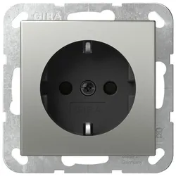 GiraSCHUKO-Steckdose 16 A 250 V~ mit Shutter (Edelstahl)