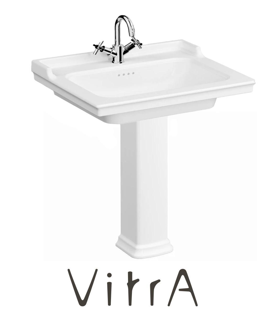 VitrA VALARTE Waschtisch 65 cm mit Langsäule Hygiene Glasur, weiß