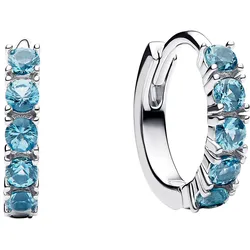 Pandora 293849C01 Damen-Ceolen Huggie Ohrringe Hellblau Silber