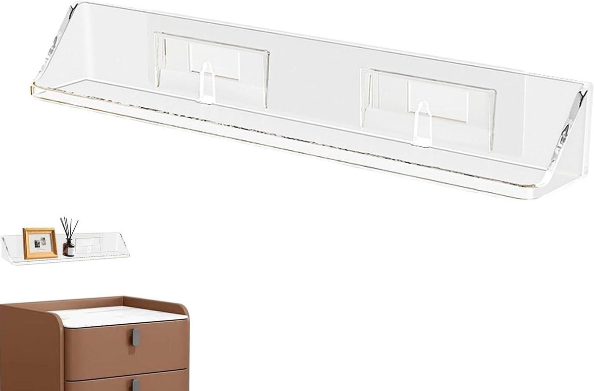 Transparante Acryl Wandplank - Zwevende Foto Wandplank - Breedte: 44,5 cm
