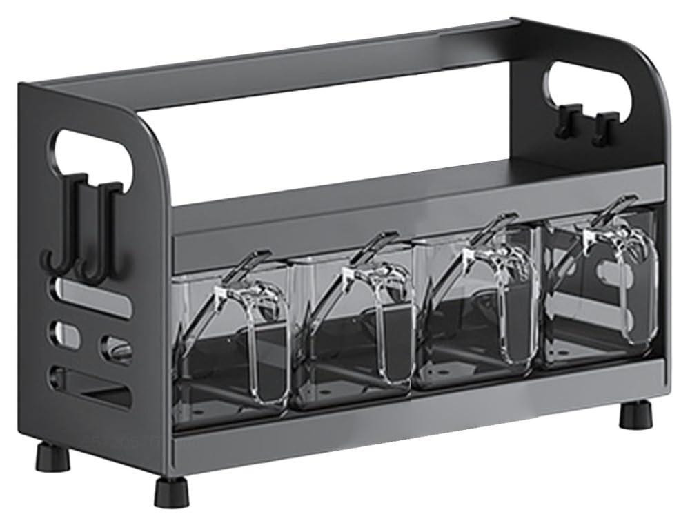 Keuken Organizer Merkloos - Stevig Multi-Layer Opbergrek met Dubbele Laag en 4 Boxen