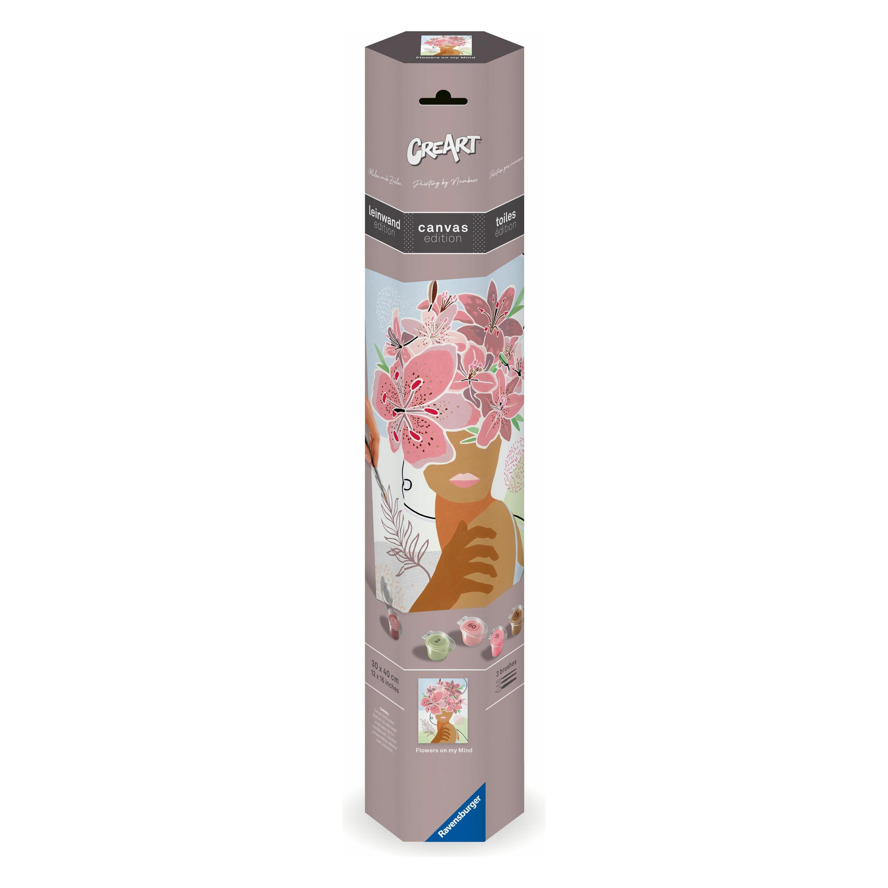 Ravensburger CreArt - Malen nach Zahlen 23908 - Flowers on my Mind - ab 12 Jahren - Malen auf (23908)