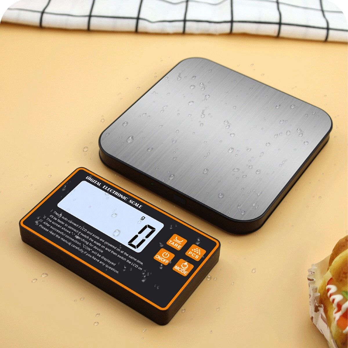 INF Küchenwaage 15kg/1g – Edelstahl-Waagschale, HIPS-Gehäuse, LCD, Vielseitige Einheiten, Batteriebetrieben