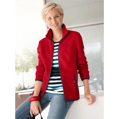 Fleecejacke CASUAL LOOKS, Damen, Gr. 44, rot, 100% Polyester, unifarben, Jacken Fleecejacke