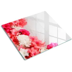 GLASPLATTE 60x52 cm Blumen