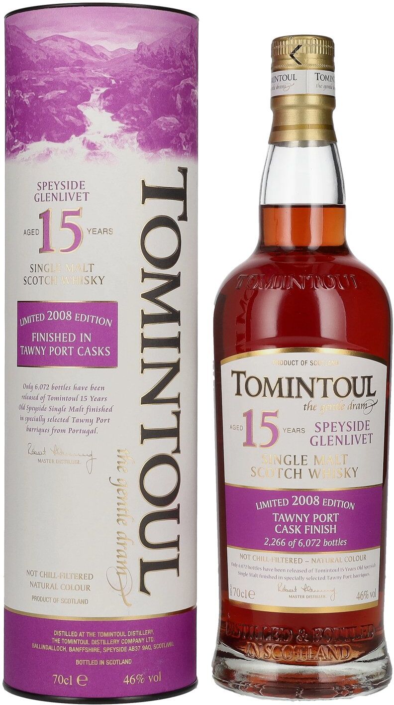 Tomintoul 15 Years Old TAWNY PORT CASKS Finish 2008 46% Vol. 0,7l in Geschenkbox