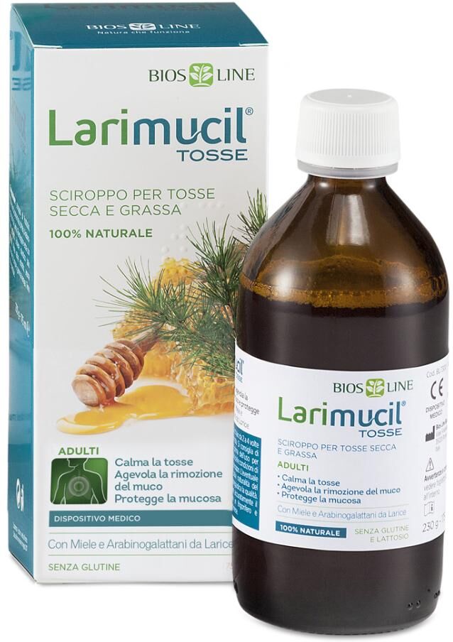 BIOS LINE SpA Larimucil Tosse Adulti Sciroppo 175ml - Sciroppo per Tosse Secca e Grassa