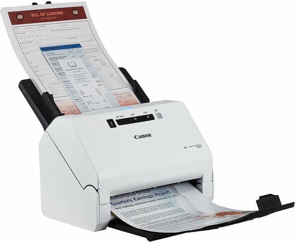 Canon imageFORMULA R40, 216 x 356 mm, 600 x 600 DPI, 24 Bit, 40 Seiten pro Minute, 30 Seiten pro Minute, ADF + Bogenscanner