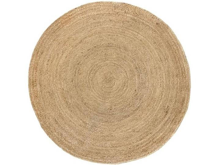 Tapis de salon et chambre HAMID - Tapis Jute Rond Naturelle Alhambra - 100% Fibre de Jute Naturelle - Tissé à la Main - 150x150cm