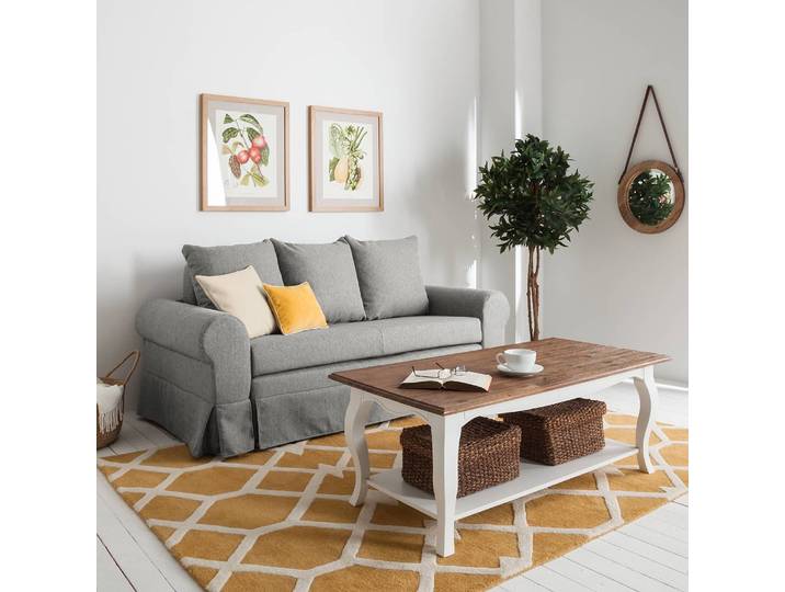 Schlafsofa Larmond Grau/Platin Webstoff Polia 165cm Landhaus