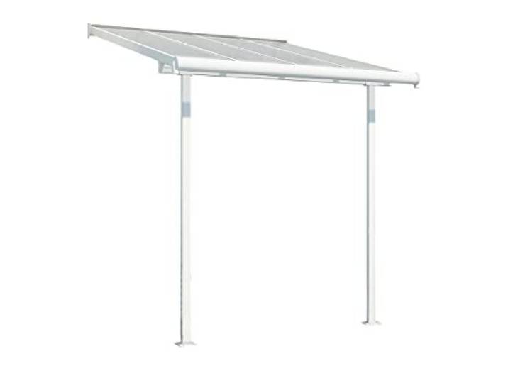 Palram - Canopia Terrassenüberdachung Sierra 228x225x300 cm Weiß 100 kg/m2 Die pflegeleichte Konstruktion muss nicht gestrichen werden, rostet nicht und trägt eine Schneelast von 100 kg/m2 im Garten.