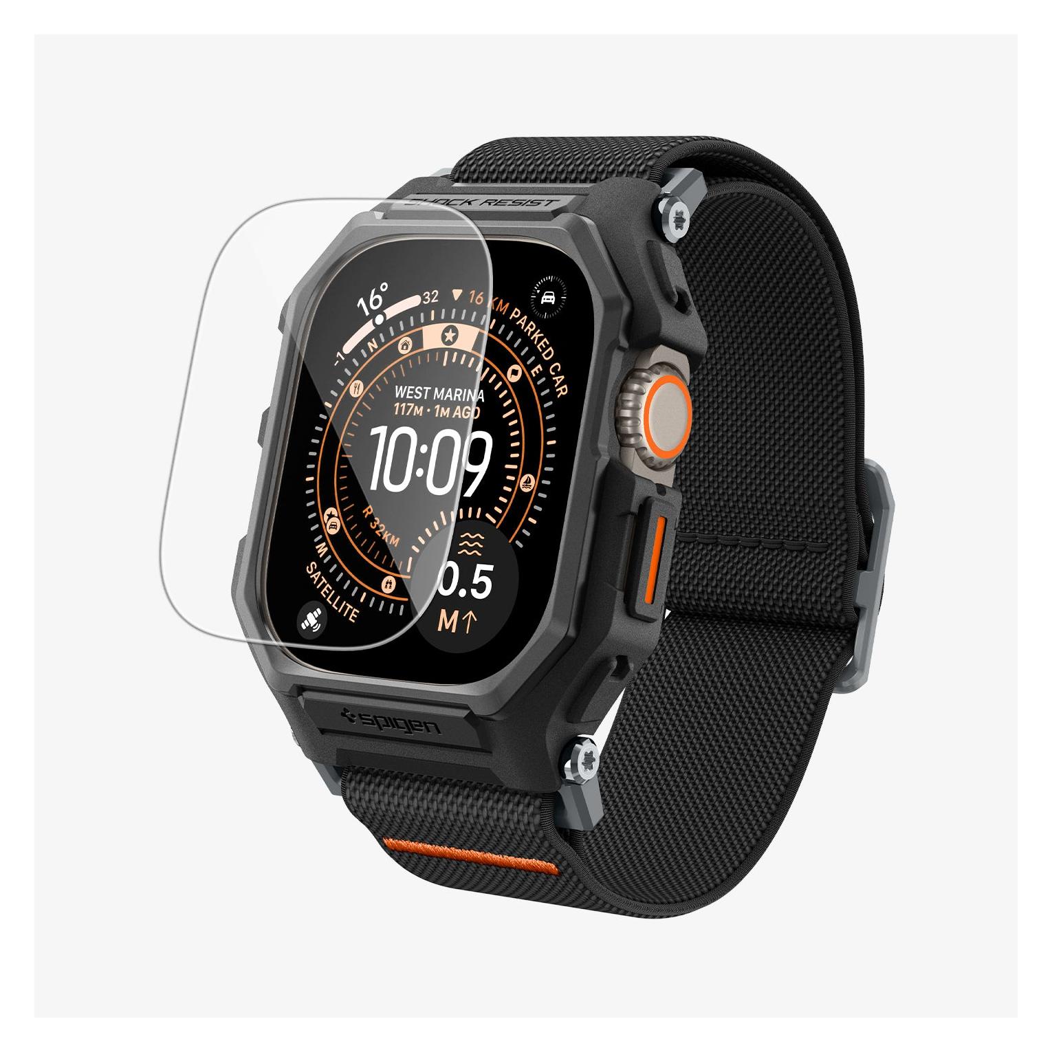 Spigen LITE FIT PRO & TEMPERED GLASS APPLE WATCH ULTRA 1 / 2 / 3 (49 MM) MATTE BLACK (8800337245486-ACS11415)