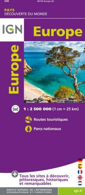 Carte de voyage de l'Europe   IGN