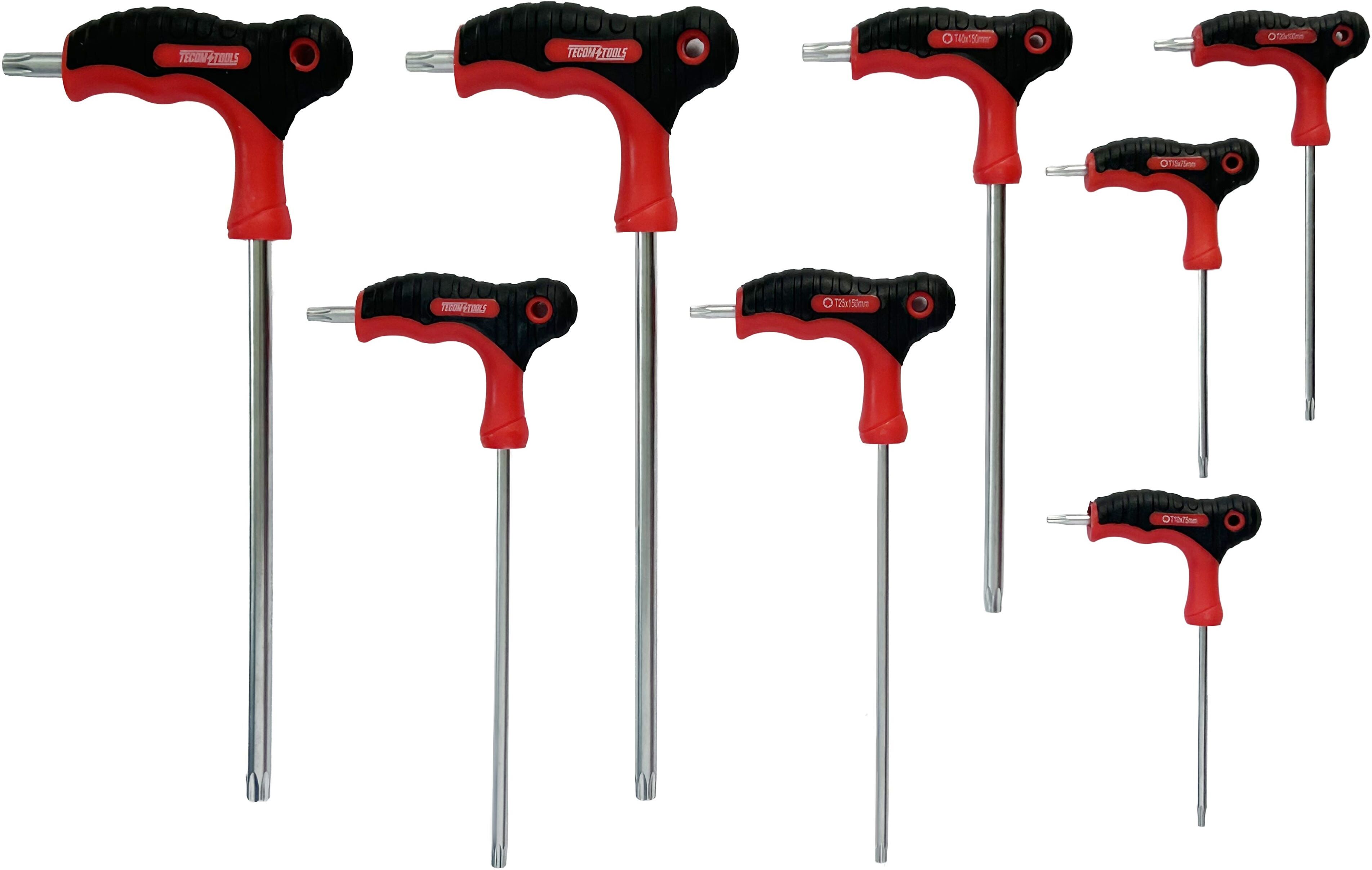 Tecom 8 CHIAVI A T TORX T10/T15x75 T20x100- T25/T30x150 - T40x150 -T45x200 - T50x200