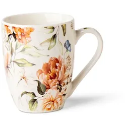 Kaffeebecher Floral 350 ml Porzellan Orange