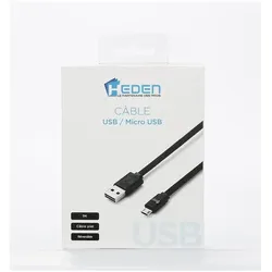 Helden C ble USB/micro USB plat 1m noir - reversible (1 m), USB Kabel