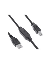 InLine USB 2.0 Aktiv-Kabel USB-A Stecker zu USB-B 15m Strom/Netzteil 15 m (34512A)