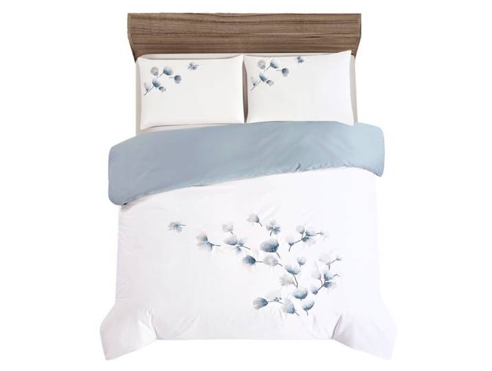 Bettwäsche mit zarter Blumenstickerei – 160x210 cm
