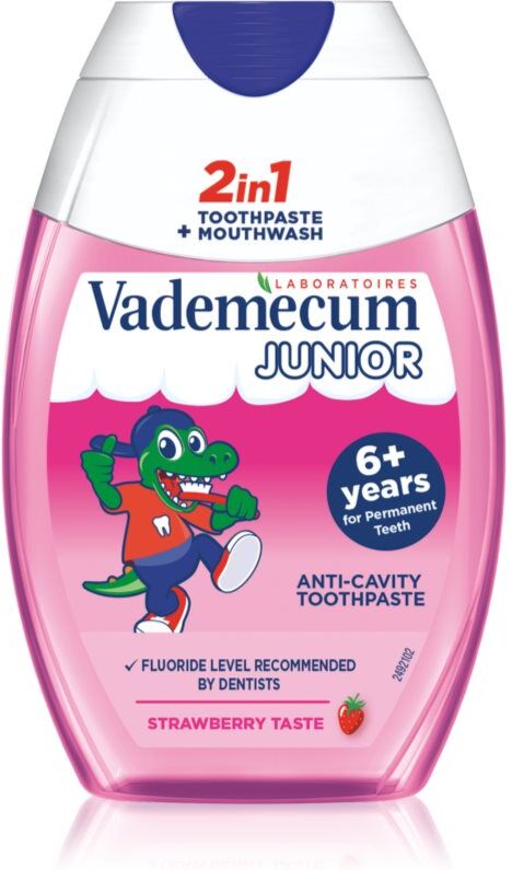 Vademecum Junior 2 in 1 dentifrice et bain de bouche 2 en 1 pour enfant dès 6 ans 75 ml