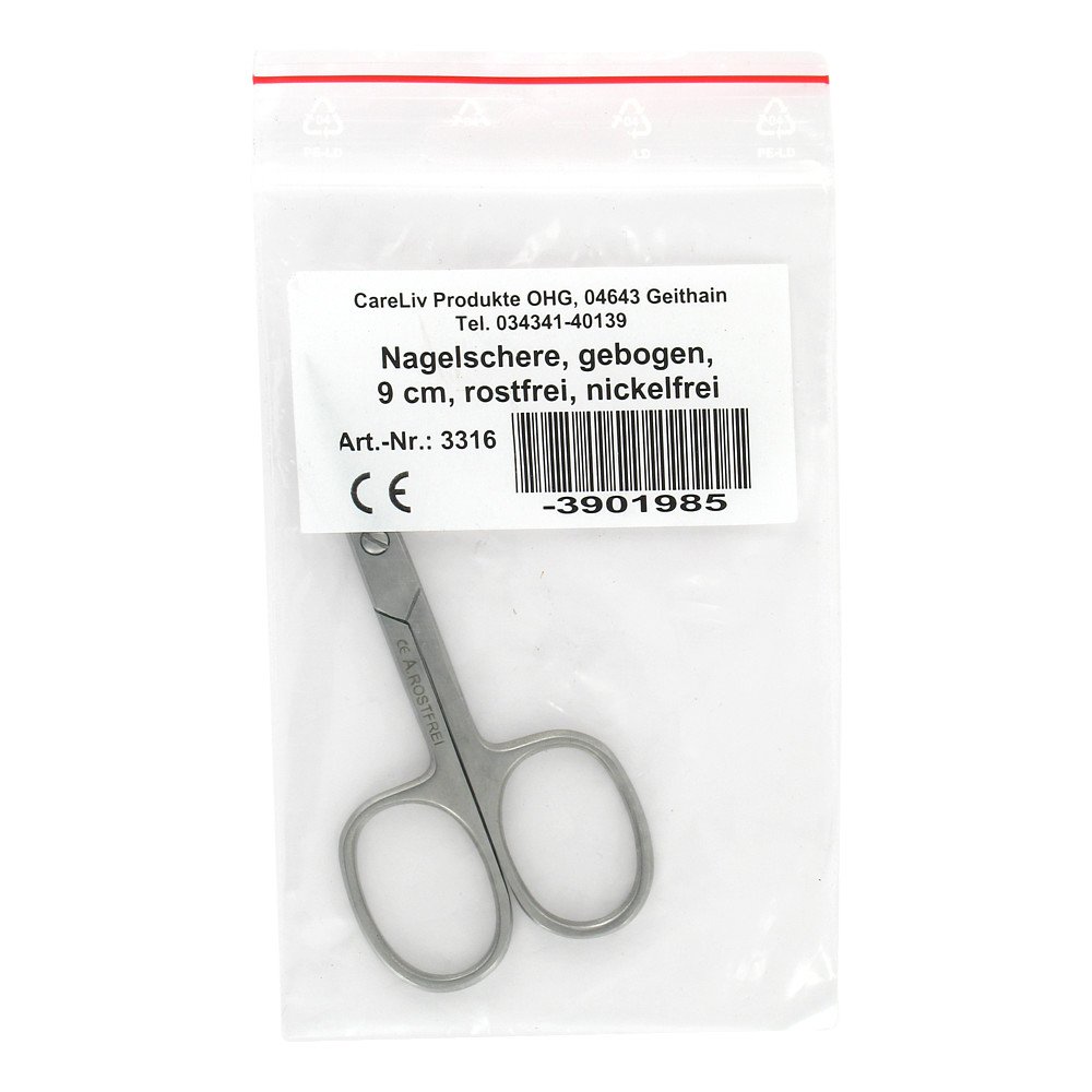 Careliv Produkte OHG Nagelschere 9 cm gebogen rostfrei 03901985