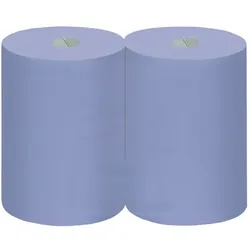 Putztuchrolle 3-lagig 2 x 180 m blau 33x36 cm, 500 Abrisse/Rolle, 2 Rollen/Paket