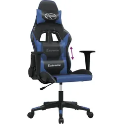 vidaXL Gaming-Stuhl, Gaming Stuhl, Schwarz, Blau