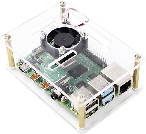 Renkforce RBP-PLC100 SBC-Gehäuse Passend für (Entwicklungskits): Raspberry Pi, Banana Pi, Rock Pi inkl. aktiven Kühler