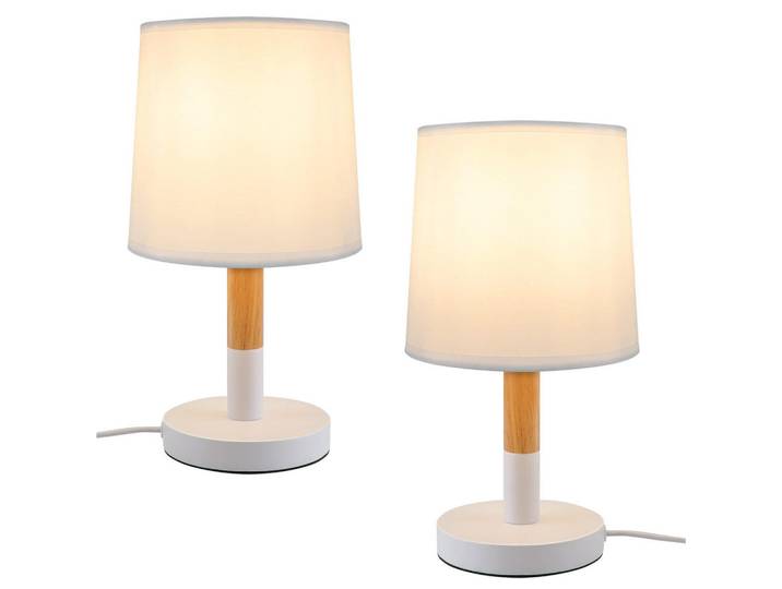 Nettlife Tischleuchte Neuss(2er-set) 12/16.9/31.5 cm, Weiß, E27, 12x31.5x16.9 cm, Lampen & Leuchten, Innenbeleuchtung, Tischlampen