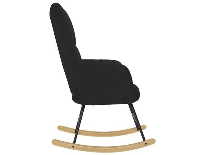 Fauteuil Allaitement - Noir - Chaise à bascule - Rocking Chair - Noir Tissu 61x78x95 cm F1544