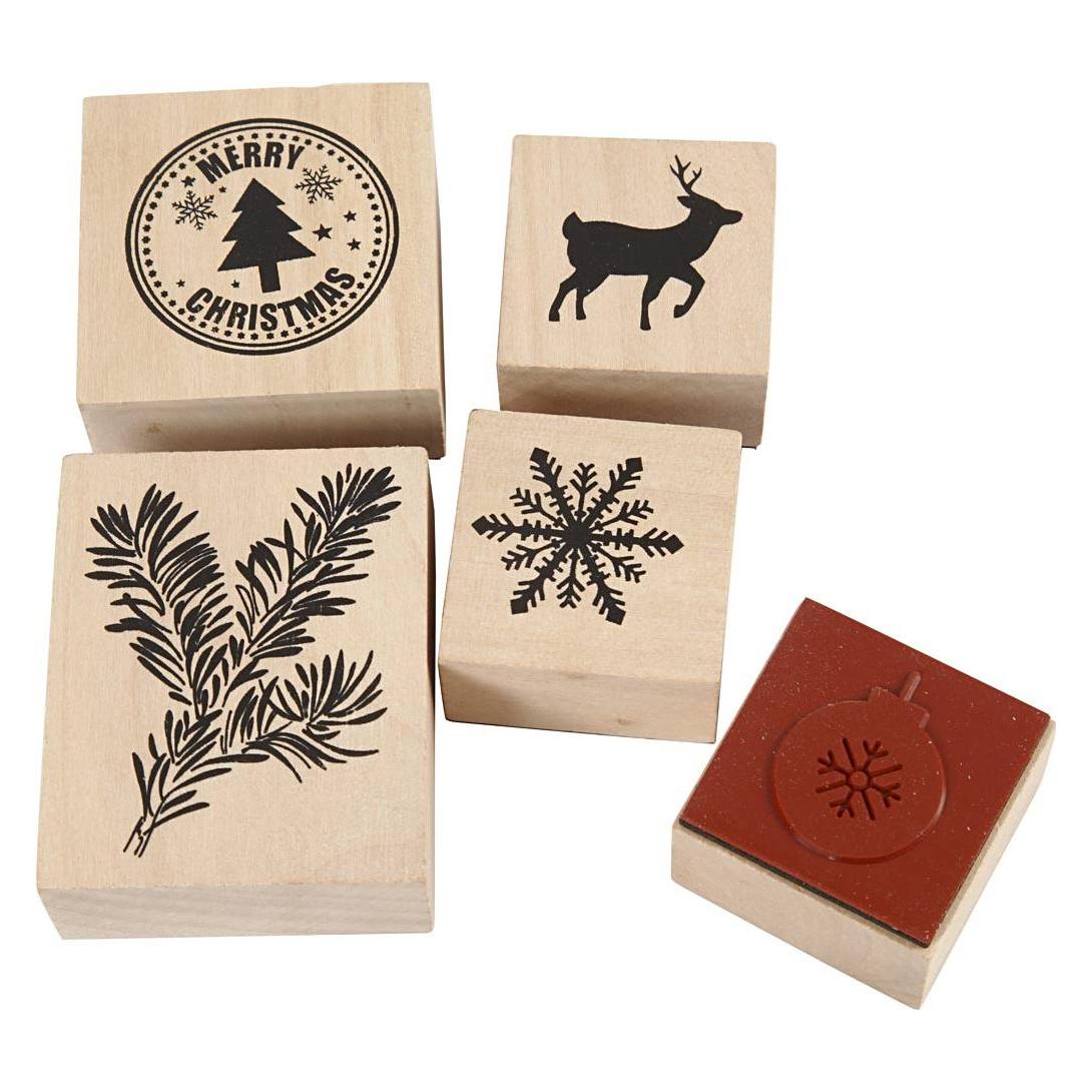 Creativ Company Houten Stempelset Kerstmis, 5dlg. (5712854405973)