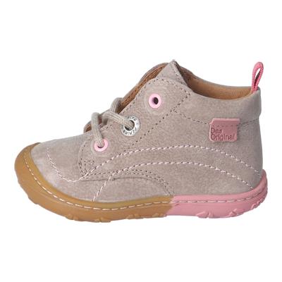 Lauflernschuh PEPINO BY RICOSTA "JUBY, WMS: mittel", Baby, Gr. 25, beige (natur), Nubukleder, Schuhe Lauflernschuh, Schnürschuh mit Kontrastnähten, Größenschablone zum Download